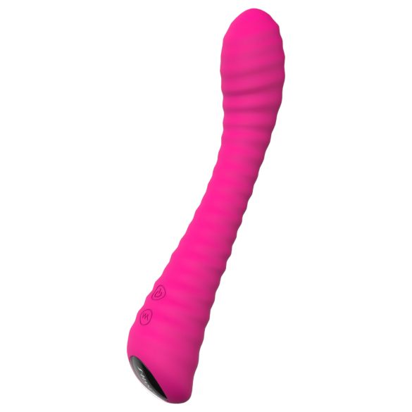 Saules Mirdzums - uzlādējams, rievots G-punkta vibrators (rozā)
