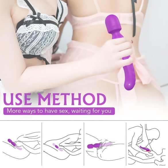 Sex HD Iris - vibrator ar 2 motoriem, sildošs masāžas efekts, violets