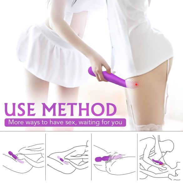 Sex HD Iris - vibrator ar 2 motoriem, sildošs masāžas efekts, violets