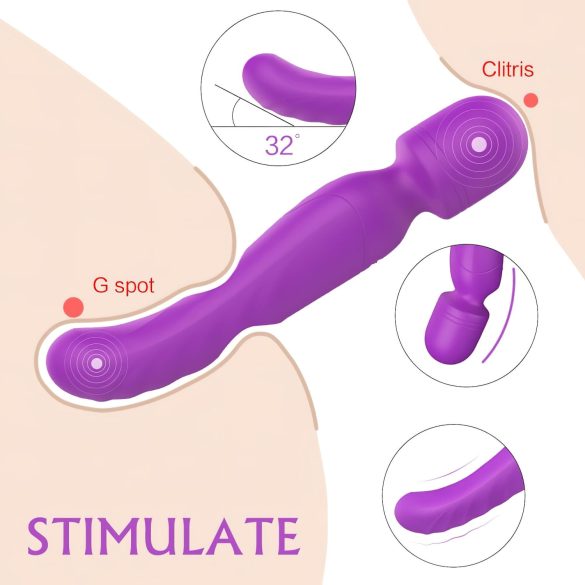 Sex HD Iris - vibrator ar 2 motoriem, sildošs masāžas efekts, violets