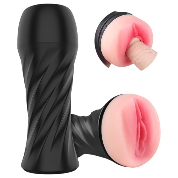 Sex HD Marcus - dzīves modelis vagīna futrālī (melns-dabīgs)