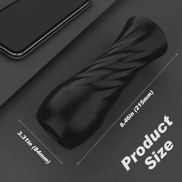 Sex HD Marcus - masturbators ar reālistisku makstu, melns/āda