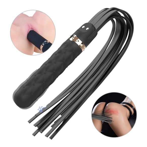 Seksīgi HD Bloody Mary - uzlādējams, ūdensizturīgs vibrators un pātagas (melns)
