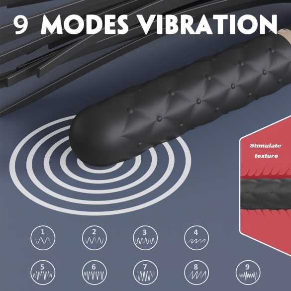 Sex HD Bloody Mary - ūdensizturīgs akumulatora vibrators un pātaga melns