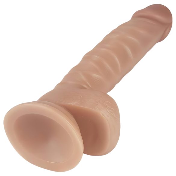Lovetoy Real Extreme - piesūcekņa dildo 21cm bēšs
