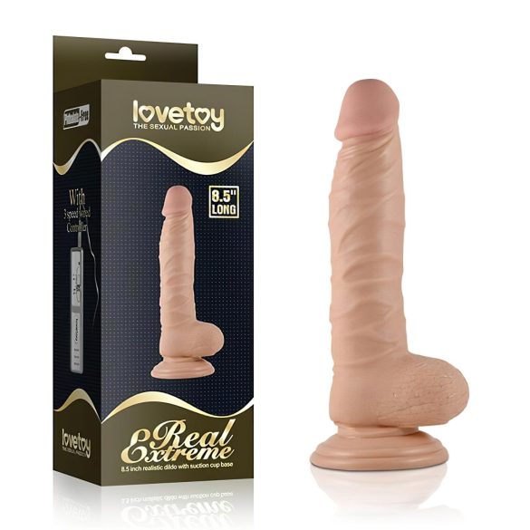 Lovetoy Real Extreme - piesūcekņa dildo 21cm bēšs