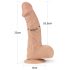 Lovetoy Real Extreme - dildo ar piesūcekni 23 cm miesaskrāsas