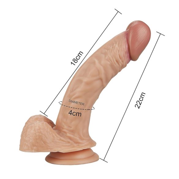 Lovetoy Real Extreme - G-punkta dildo 21 cm naturāls