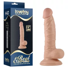   Real Extreme - piesūcekni, sēkliniekiem un G‑punkta stimulāciju aprīkots dildo - 19 cm (dabīgs)