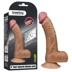 Lovetoy - reālistisks izliektas formas dildo 20cm naturāls