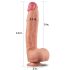 Lovetoy dildo ar diviem slāņiem, realistisks, 30cm, naturāls