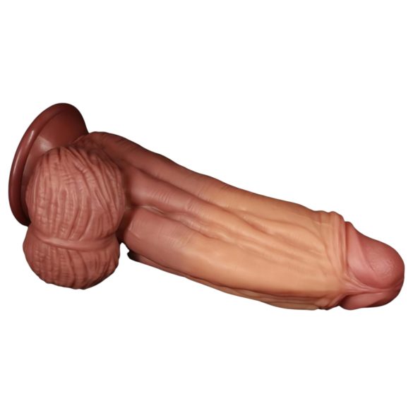 Lovetoy - divslāņu reālistisks dildo 26cm gaišā krāsā