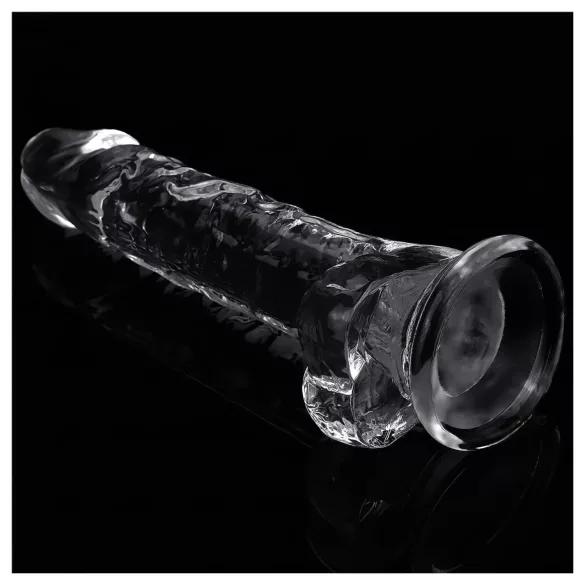 Lovetoy Flawless Clear - dildo ar piesūcekni 19 cm caurspīdīgs