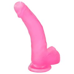 Lovetoy dildo ar piesūcekni jelly materiāls 20 cm rozā