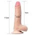 Lovetoy divslāņu dildo ar bīdāmu ādu 18cm naturāls