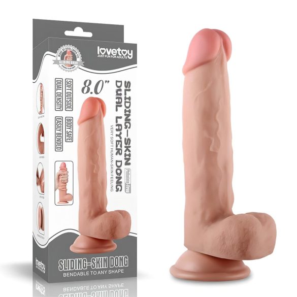 Lovetoy divslāņu dildo 21 cm naturāls