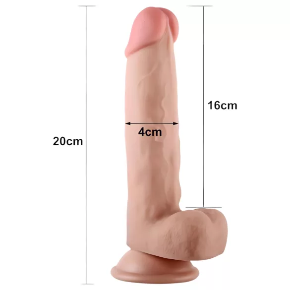 Lovetoy divslāņu dildo 21 cm naturāls