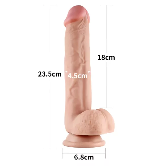 Lovetoy divslāņu dildo naturāls 23cm