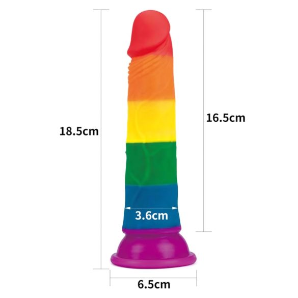 Lovetoy Prider - reālistisks dildo 19cm krāsains