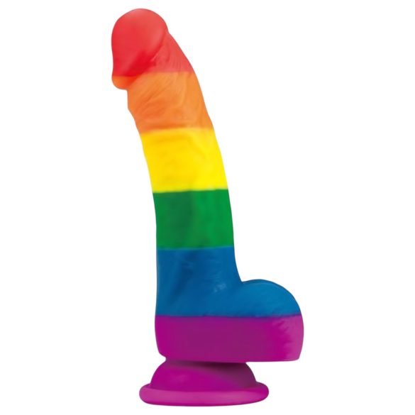 Prider dārgums - reālistiskais dildo (varavīksnes) 19cm