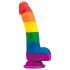 Prider dārgums - reālistiskais dildo (varavīksnes) 19cm