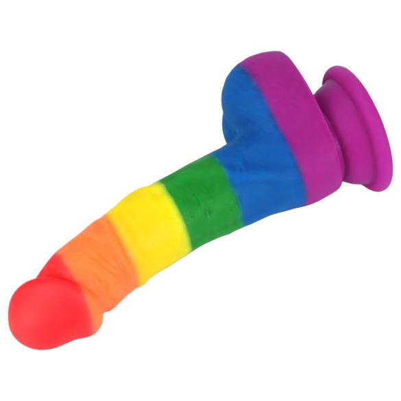 Lovetoy Prider - dzīvs silikona dildo - 19cm (varavīksne)