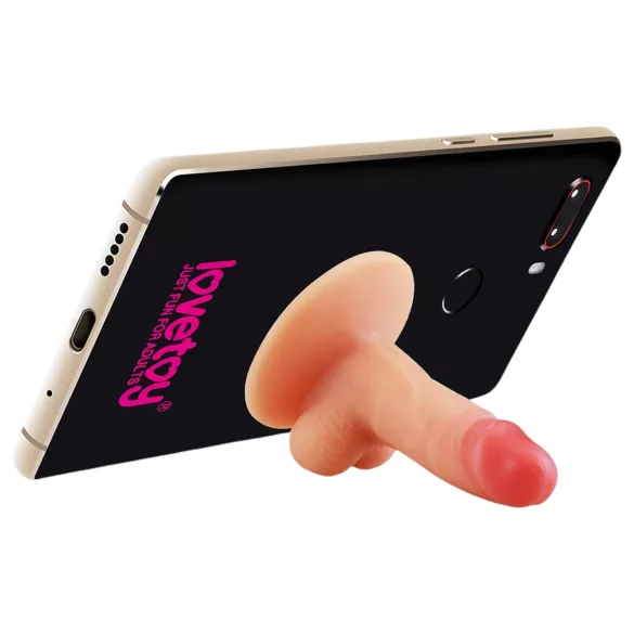 Lovetoy - minidildo ar piesūcekni telefona turētājs gaiši miesas krāsā