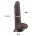 Lovetoy divslāņu dildo ar Sliding-Skin, 18 cm, brūns