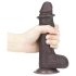 Lovetoy divslāņu dildo ar Sliding-Skin, 18 cm, brūns
