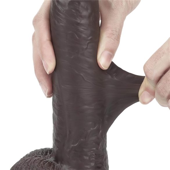 Lovetoy divslāņu dildo 23cm brūns Sliding-Skin