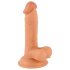 Mr. Rupjš - ar piesūcekni, reālistisks dildo ar sēkliniekiem - 17cm (naturāls)