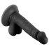 Mr. Rude - lipīgs, sēklinieku, reālistisks dildo - 17cm (melns)