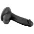 Mr. Rude - lipīgs, sēklinieku, reālistisks dildo - 17cm (melns)