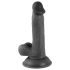 Mr. Rude - lipīgs, sēklinieku, reālistisks dildo - 17cm (melns)