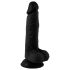 Mr. Rude - reālistisks dildo ar sēkliniekiem un piesūcēju 19cm melns