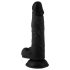 Mr. Rude - reālistisks dildo ar sēkliniekiem un piesūcēju 19cm melns