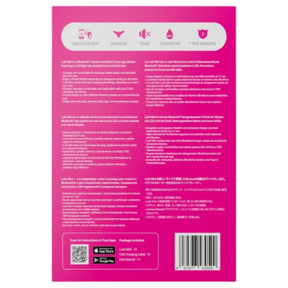 Lovense Lush Mini vibrējoša olas bluetooth vadība rozā