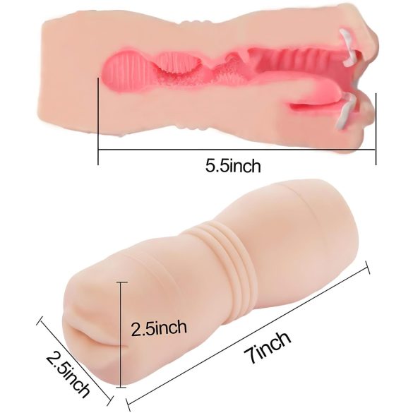 Tracy's Dog masāžas kauss vīriešiem, reālistiska mute ar zobiem, dabīgā krāsa