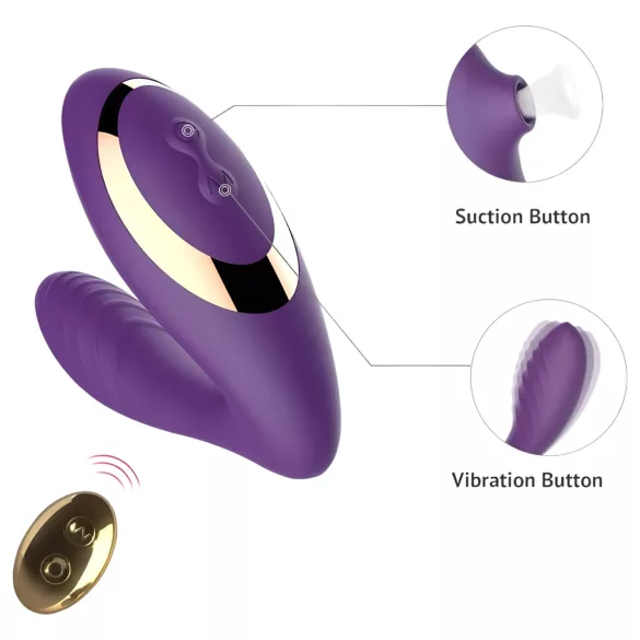 Tracy's Dog 2 - sievietes vibrators ar gaisa viļņiem 2in1 violets