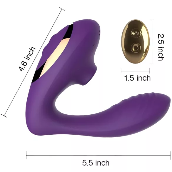 Tracy's Dog 2 - sievietes vibrators ar gaisa viļņiem 2in1 violets