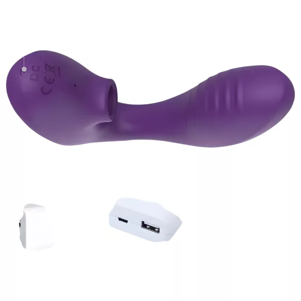 Tracy's Dog 2 - sievietes vibrators ar gaisa viļņiem 2in1 violets