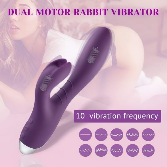 Tracy's Dog trusīša vibrators ar klitora stimulatoru, ūdensizturīgs, violets