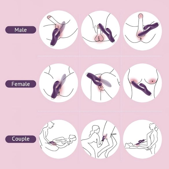 Tracy's Dog trusīša vibrators ar klitora stimulatoru, ūdensizturīgs, violets