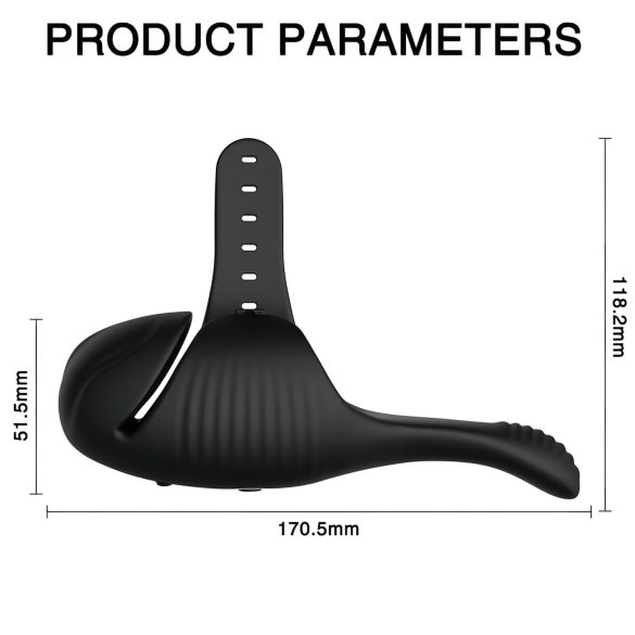 Leopard - uzlādējams vibrators dzimumloceklim melns