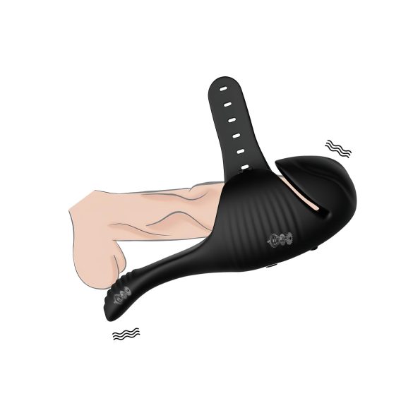 Leopard - uzlādējams vibrators dzimumloceklim melns