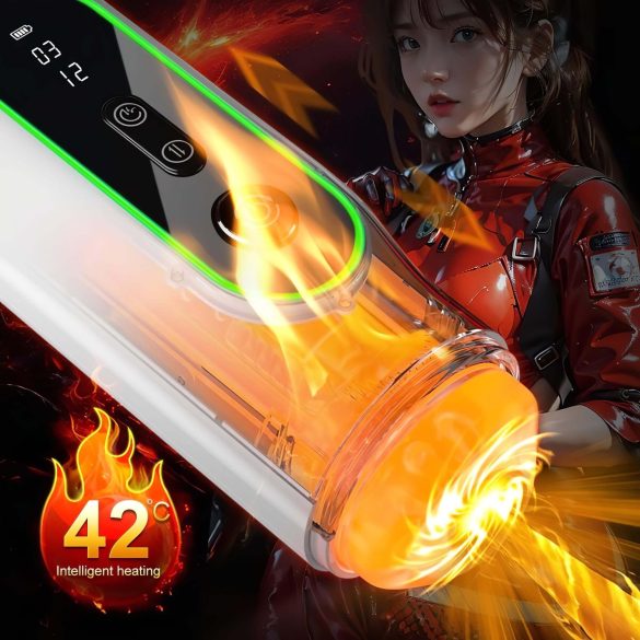 Leopard - vīriešu masturbators ar vibrāciju un kustību melns