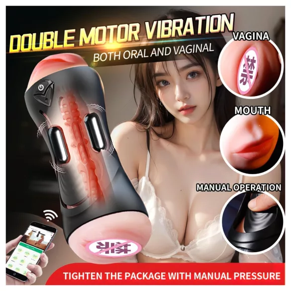 Leopard - mutes un mākslīgās maksts dzimumlocekļa vibrators (dabisks)