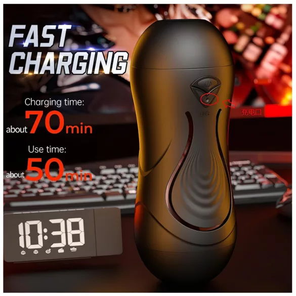 Leopard - mutes un mākslīgās maksts dzimumlocekļa vibrators (dabisks)