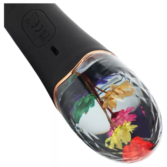 LOVISS Flower - klitora roktura G‑punkta vibrators (melns)