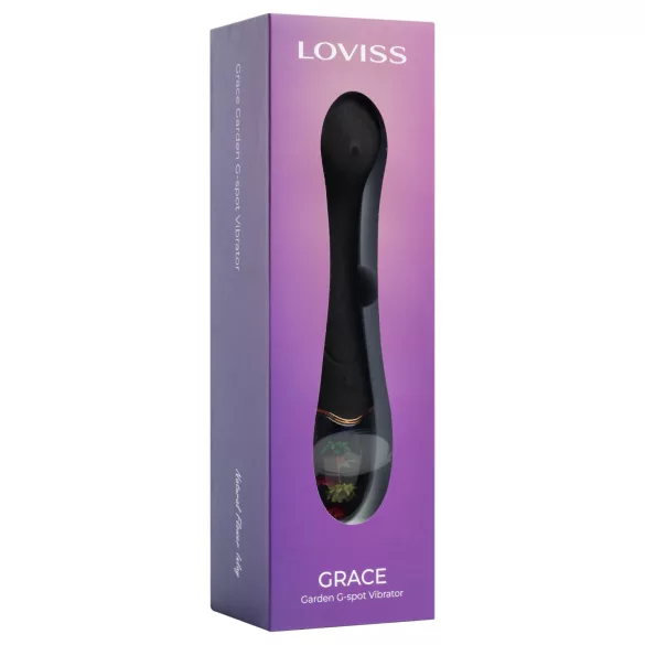 LOVISS Flower Grace - G‑punkta vibrators (melns)